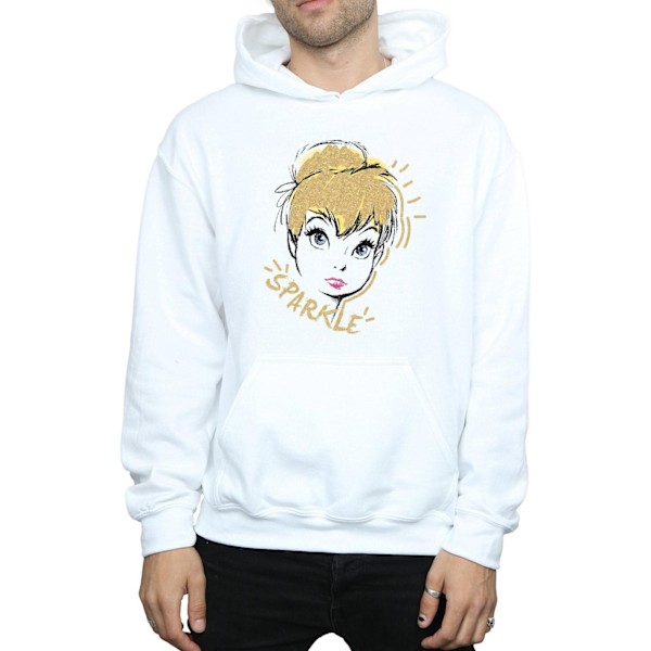 Disney Mens Tinkerbell Sparkle Hoodie L Vit White L