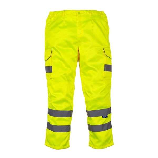 Yoko Hi-Vis Cargo-byxor för män med knäskyddsfickor 40in Reg Yellow 40in Reg