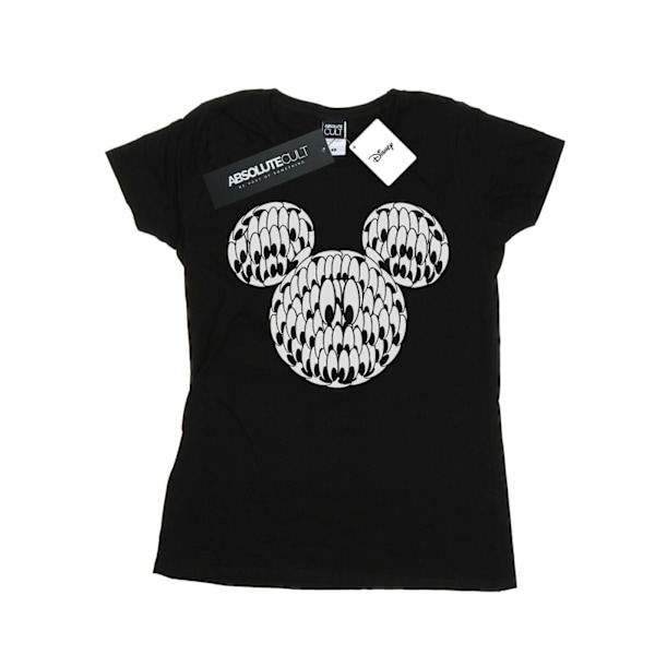 Disney Dam/Kvinnor Mickey Mouse Huvud Av Ögon Bomull T-Shirt X Black XXL