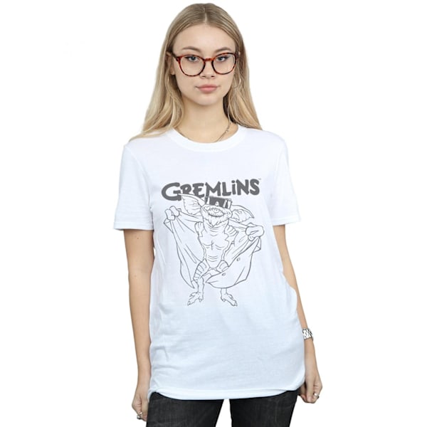 Gremlins Dam/Damer Spike´s Glasögon Bomull Boyfriend T-Shirt White L