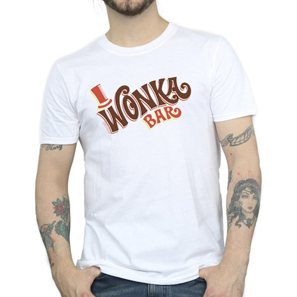Willy Wonka Bar Logo T-shirt för män, 4XL, vit White 4XL
