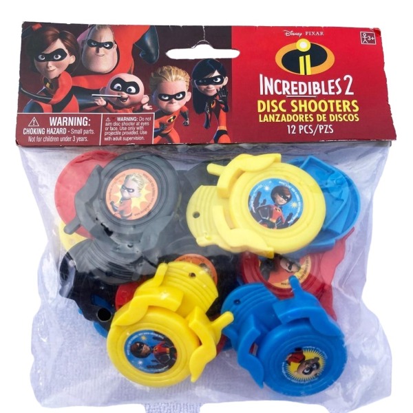 Incredibles 2 Mini Disc Shooter (paket med 12) One Size Multicolo Multicoloured One Size