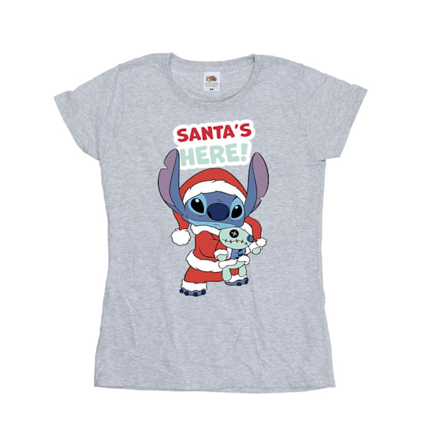 Disney Dam/Kvinnor Lilo & Stitch Santa´s Here Bomull T-shirt Sports Grey L