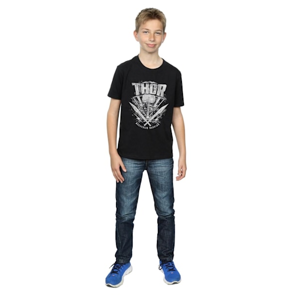 Thor: Ragnarok Boys Hammer Bomull Logotyp T-shirt 9-11 år Svart Black 9-11 Years