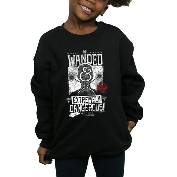 Fantastiska vidunder Girls Wanded And Extremely Dangerous Sweatshirt Black 12-13 Years