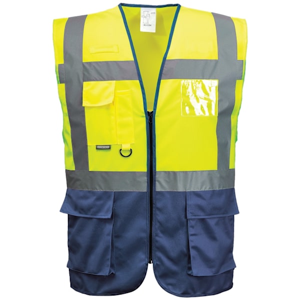 Portwest Hi Vis Executive / Manager Vest / Säkerhetskläder (2-pack) Yellow/ Navy S