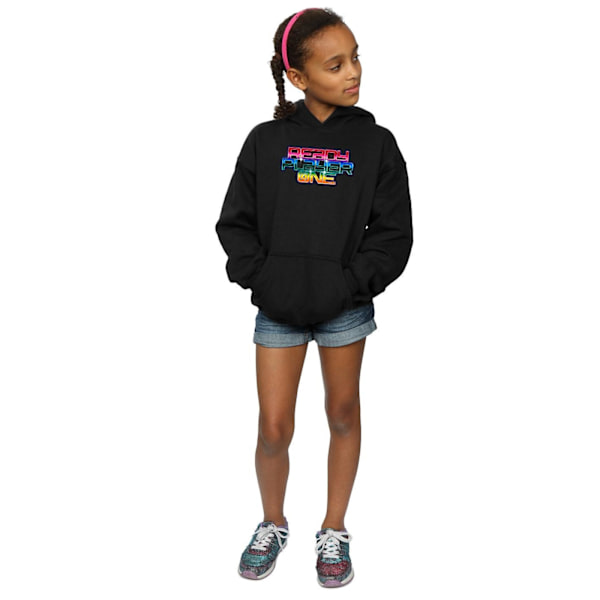 Ready Player One Girls Rainbow Logo Hoodie 5-6 år Svart Black 5-6 Years