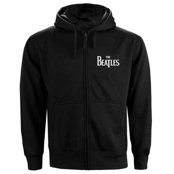 The Beatles Unisex Adult Drop T-logotyp Luvtröja med dragkedja L Svart Black L