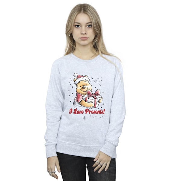 Disney Dam/Kvinnor Winnie The Pooh Love Presents Sweatshirt S Sports Grey S