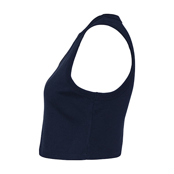Bella + Canvas Dam/Kvinnor Enfärgad Micro-Rib Muscle Crop Top XS Solid Navy XS