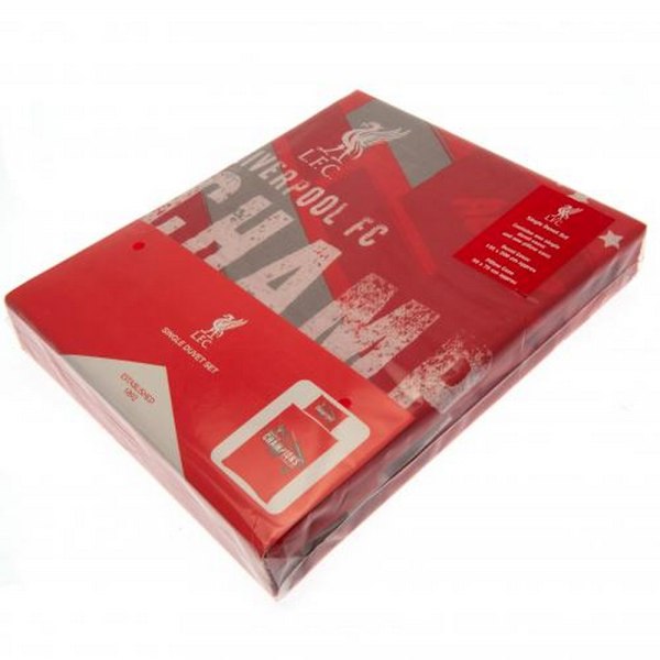 Liverpool FC Champions Of Europe Påslakan Set Enkelsäng Röd Red Single
