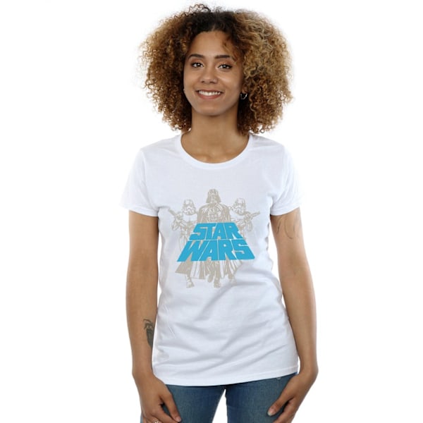 Star Wars Dam/Damer Vintage Empire Bomull T-shirt L Vit White L