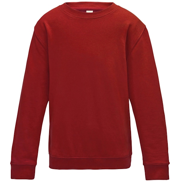 AWDis Just Hoods Barn/Barn Plain Crew Neck Sweatshirt 3-4 Fire Red 3-4 Years