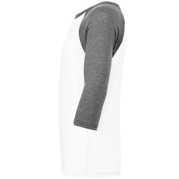 Canvas Unisex Vuxen 3/4 Ärms Baseball T-Shirt XS Vit/Djup H White/Deep Heather XS