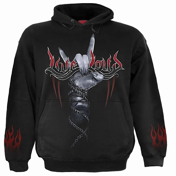 Spiral Direct Unisex Adult Rock Loud Hoodie S Svart Black S