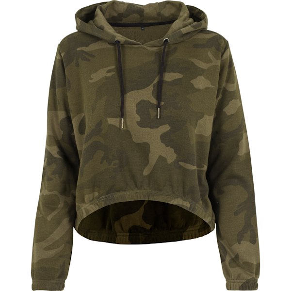 Bygg ditt varumärke Dam/Dam Camo Cropped Hoodie XS Olive Cam Olive Camo XS