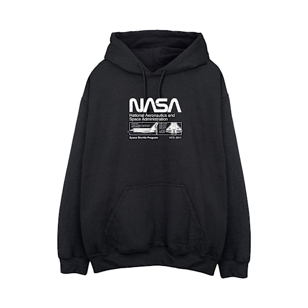 NASA Herr Space Shuttle Hoodie L Svart Black L