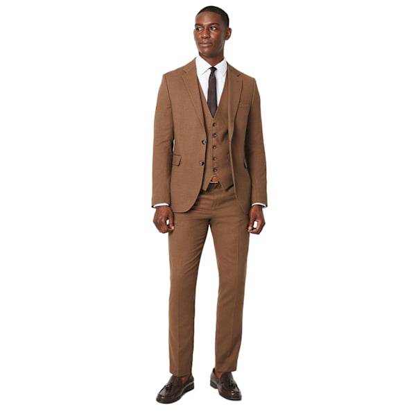 Burton herr Weave Plain Slim Suit byxor 34L koppar Copper 34L