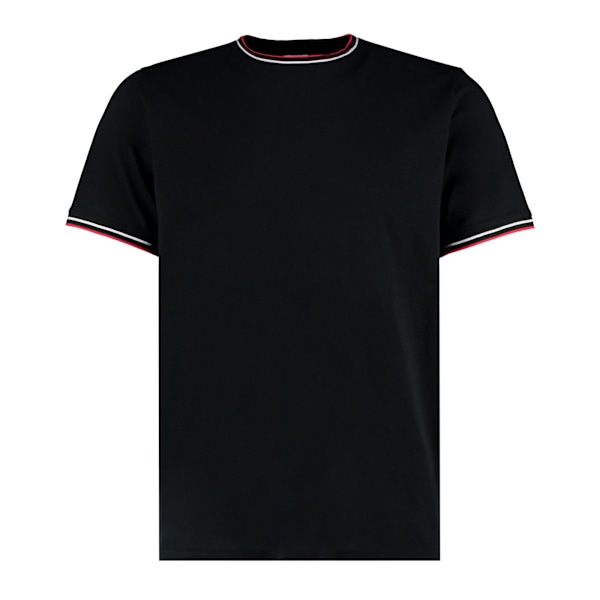 Kustom Kit Herr Tipped Fashion T-Shirt S Svart/Vit/Röd Black/White/Red S