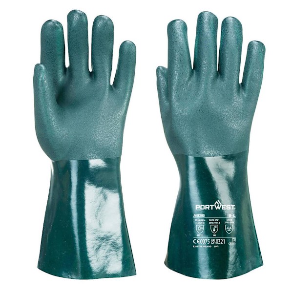 Portwest A835 PVC Handskar 27cm Grön Green 27cm