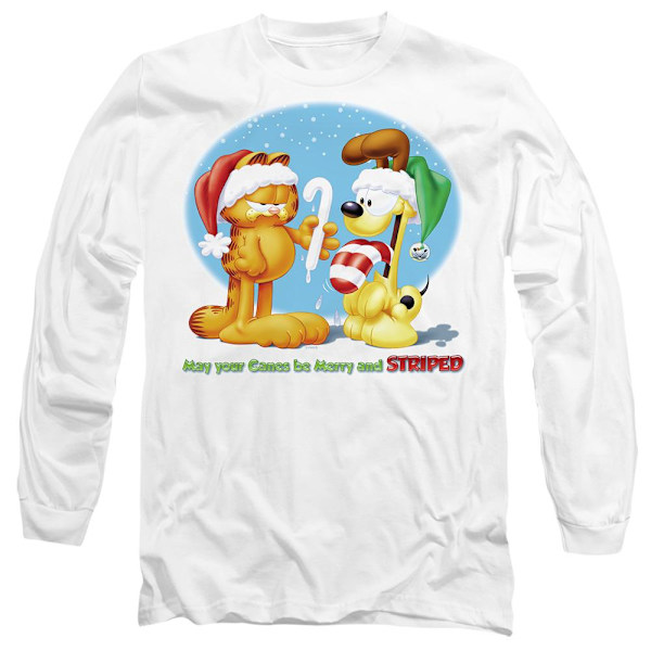 Garfield Unisex Vuxen Merry And Striped T-Shirt L Vit White L