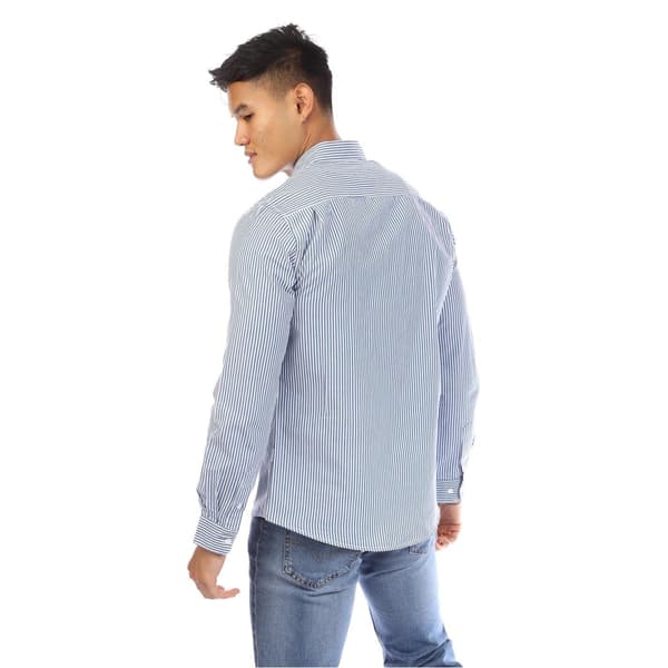 Peter Werth Herrskjorta Beasley Vertikalrandig Långärmad S N Navy/White S