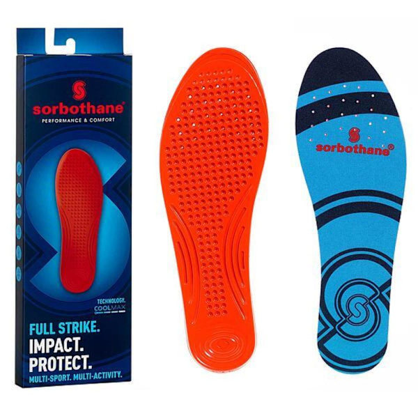 Sorbothane Full Strike Inläggssulor 10 UK Blå/Röd/Svart Blue/Red/Black 10 UK