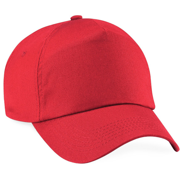 Beechfield Unisex Original 5-Panel Baseballkeps i enfärgad design, One Size Bright Red One Size