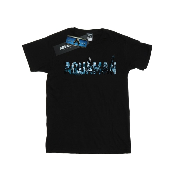 DC Comics Dam/Dam Aquaman Text Logotyp Cotton Boyfriend T-Sh Black XL