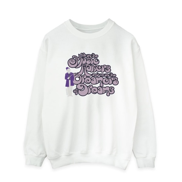 Willy Wonka Mens Dreamers Text Sweatshirt M Vit White M