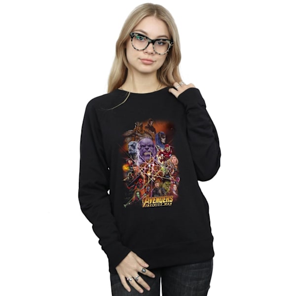 Marvel Dam/Kvinnor Avengers Infinity War Karaktär Affisch Sweatshirt Black XL