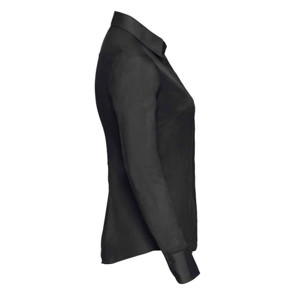 Russell Collection Dam/Damer Poplin Fitted Långärmad Formell Skjorta Black 18 UK