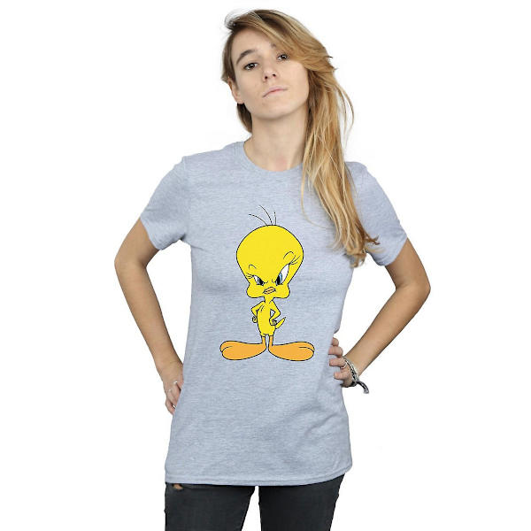 Looney Tunes Dam/Damer Angry Tweety Boyfriend T-shirt M Sports Grey Sports Grey M