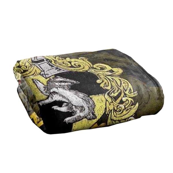 Harry Potter Mjuk Hufflepuff Vapen Filt One Size Multi Multicoloured One Size