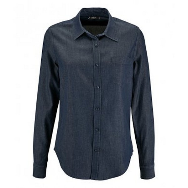 SOLS Dam/Kvinnor Barry Långärmad Denimskjorta L Denim Brut Denim Brut L