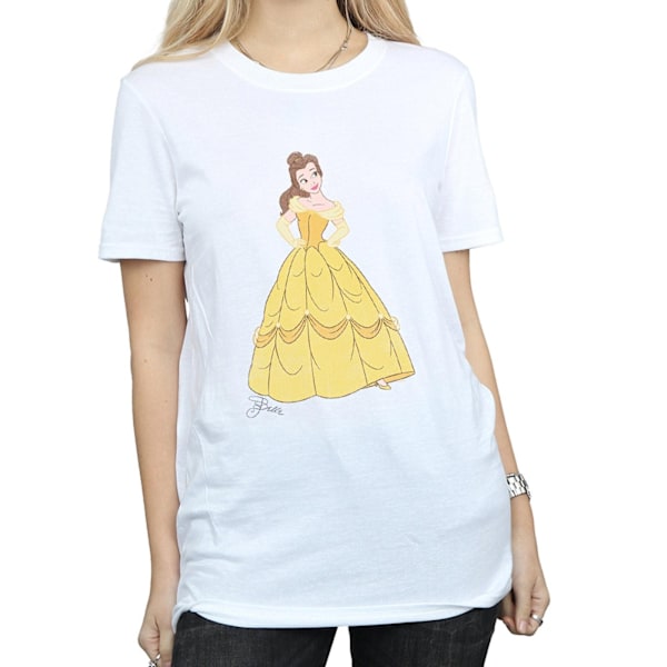 Skönheten och odjuret Dam/Dam Belle Bomull Boyfriend T-shirt White L