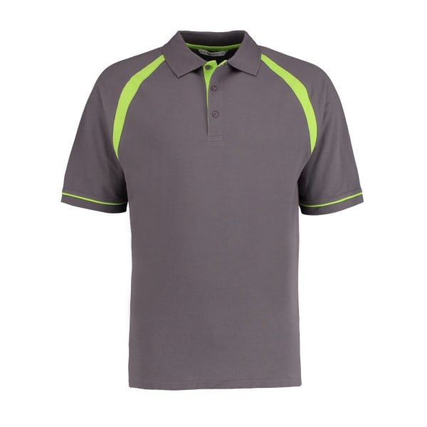 Kustom Kit Herr Oak Hill Piqué Polo Shirt S Charcoal/Lime Charcoal/Lime S