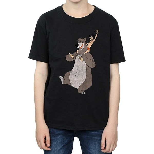 Jungle Book Boys Classic Mowgli And Baloo Cotton T-Shirt 9-11 Y Black 9-11 Years