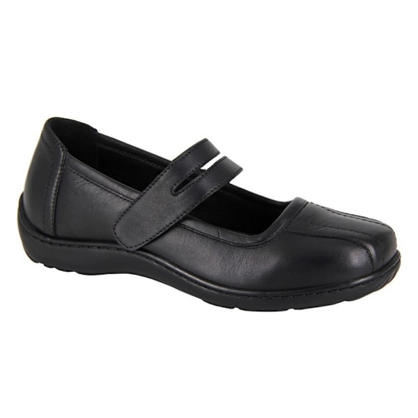 Mod Comfys Dam/Damer Softie Läder Extra Bred Mary Janes 8 Black 8 UK