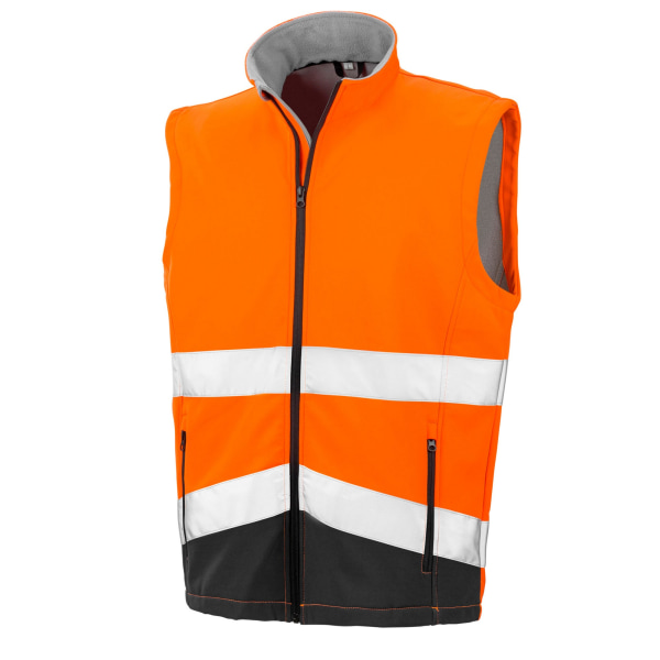SAFE-GUARD by Result Unisex Adult Softshell Safety Gilet L Fluo Fluorescent Orange/Black L