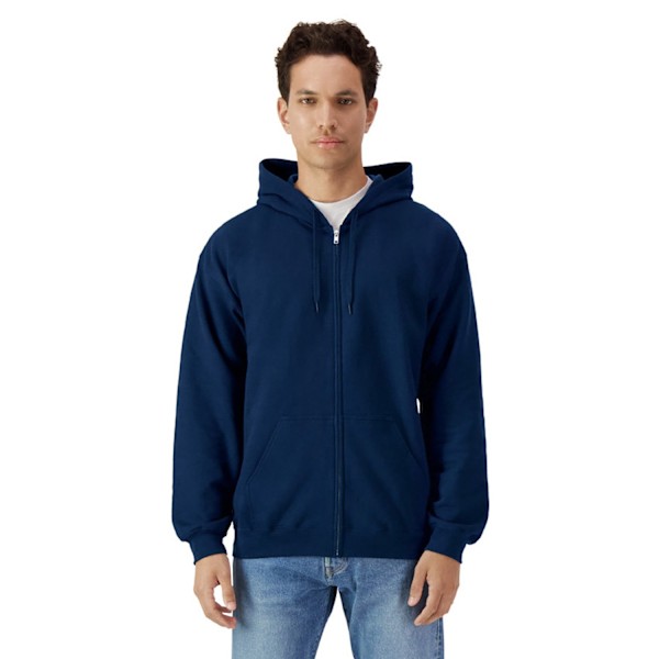 Gildan Softstyle Fleece Mellanvikt Helzip Hoodie S Marinblå Navy S