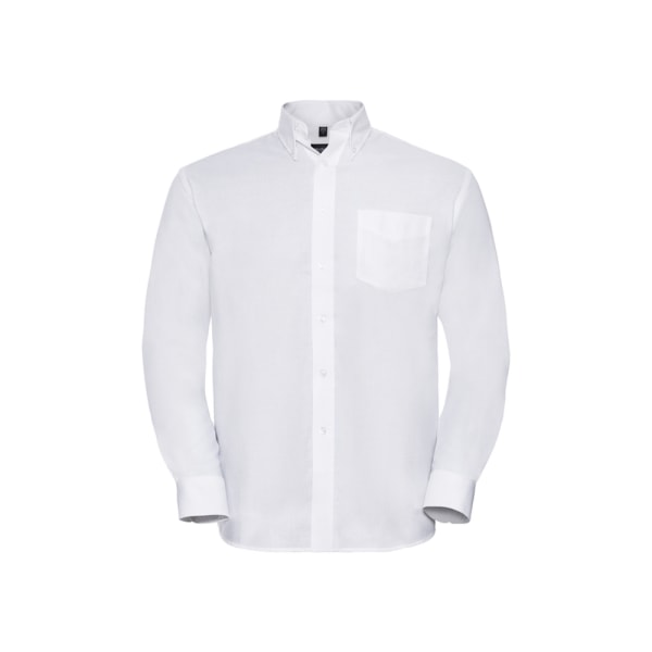 Russell Collection herr Oxford långärmad skjorta 19,5in vit White 19.5in