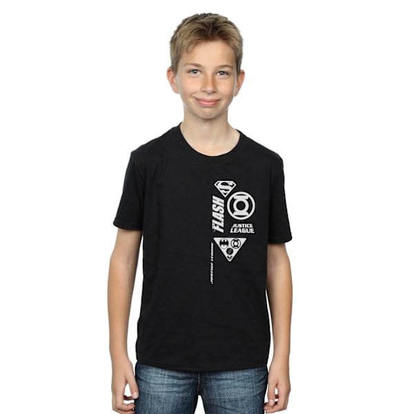 DC Comics Boys Justice League Chest Icons T-Shirt 12-13 år B Black 12-13 Years