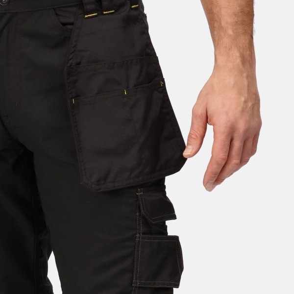 Regatta arbetsbyxor med hölster för män (korta, vanliga och långa Black 28 Short