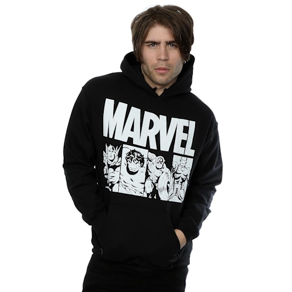 Marvel Comics Action Tiles Hoodie L Svart Black L