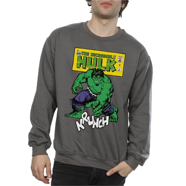 Marvel Herr Hulk Krunch Sweatshirt XL Kolgrå Charcoal XL