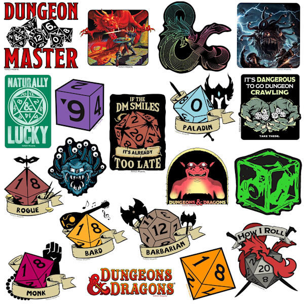Dungeons & Dragons Deluxe Stickers (50-pack) One Size Multic Multicoloured One Size