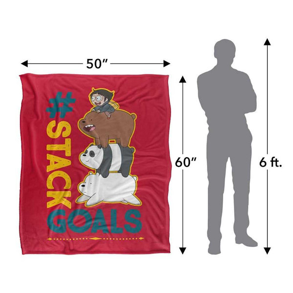 We Bare Bears Goals Silky Stack Supersoft Filt En Storlek Mult Multicoloured One Size