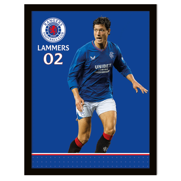 Rangers FC Lammers Crest Paper Print 40cm x 30cm Royal Blue/Whi Royal Blue/White 40cm x 30cm
