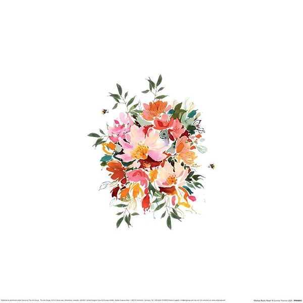 Summer Thornton Chelsea Rustic Floral Print 30cm x 30cm x 0.21c White/Multicoloured 30cm x 30cm x 0.21cm
